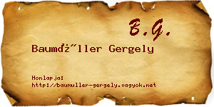 Baumüller Gergely névjegykártya
